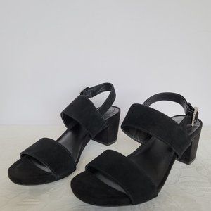 GIANI BERNINI Maggiee Suede Two-Strap Sandals- Black color- Women's Size 9M